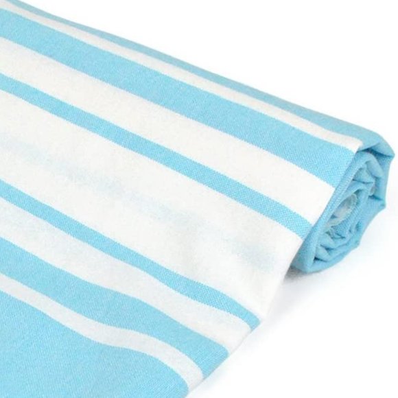 New Aqua Blue Turkish Cotton Peshtemal Beach Towel Bath Spa Fouta Pool Sarong - Picture 4 of 8